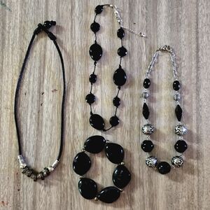 Bundle of 3 Gothic Necklaces 1 matching Bracelet